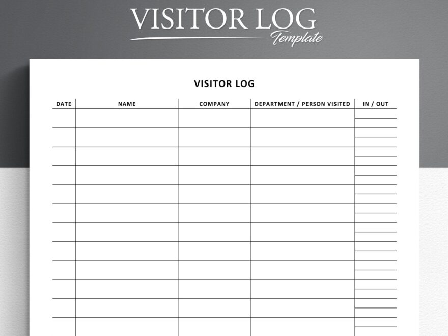 Printable Visitor Sign In Sheet Printable Free Templates