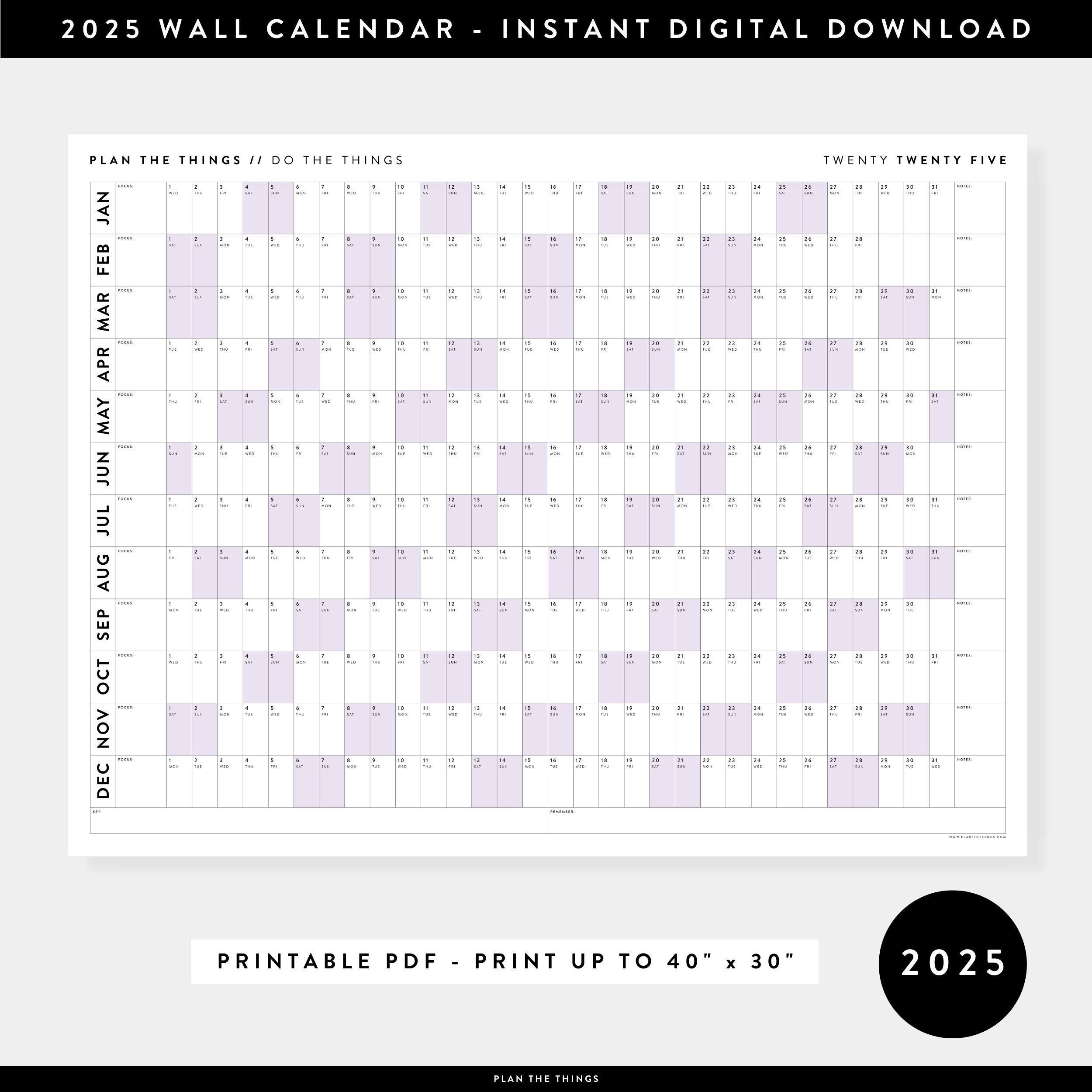Wall Calendar Printable 2025