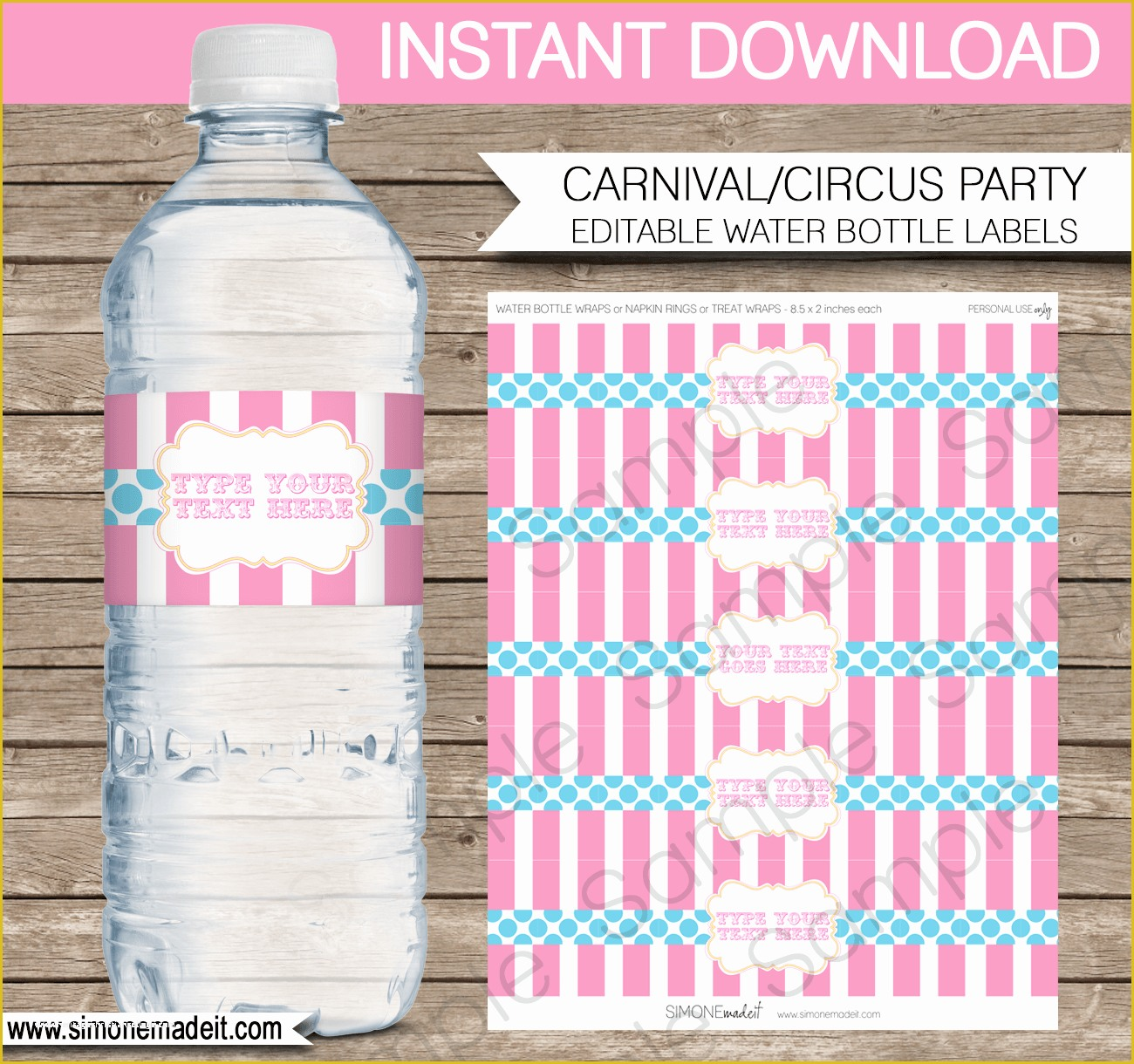 Printable Water Bottle Labels