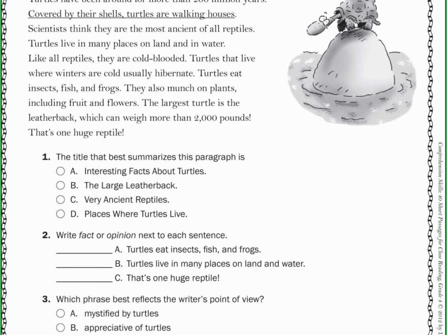 Printable Worksheets For 2Nd Grade Reading Comprehension