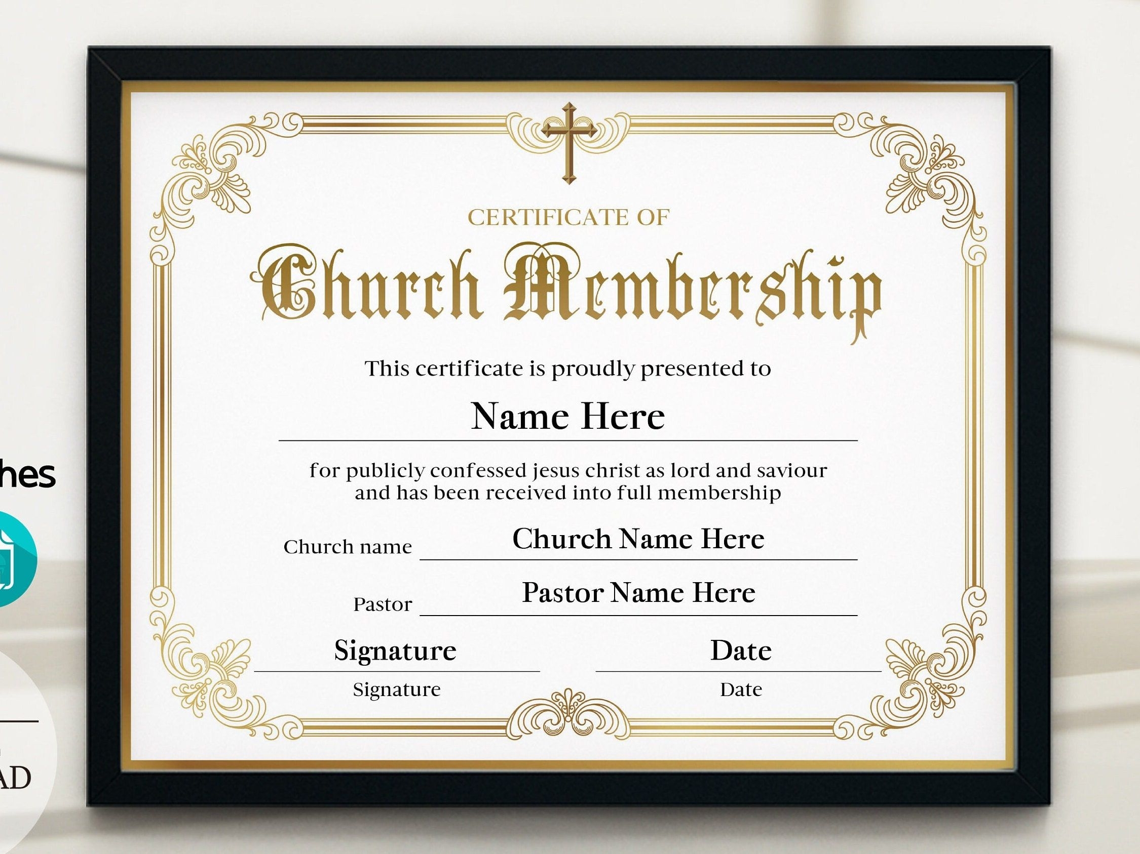 Printable Church Membership Certificates For United Methodist