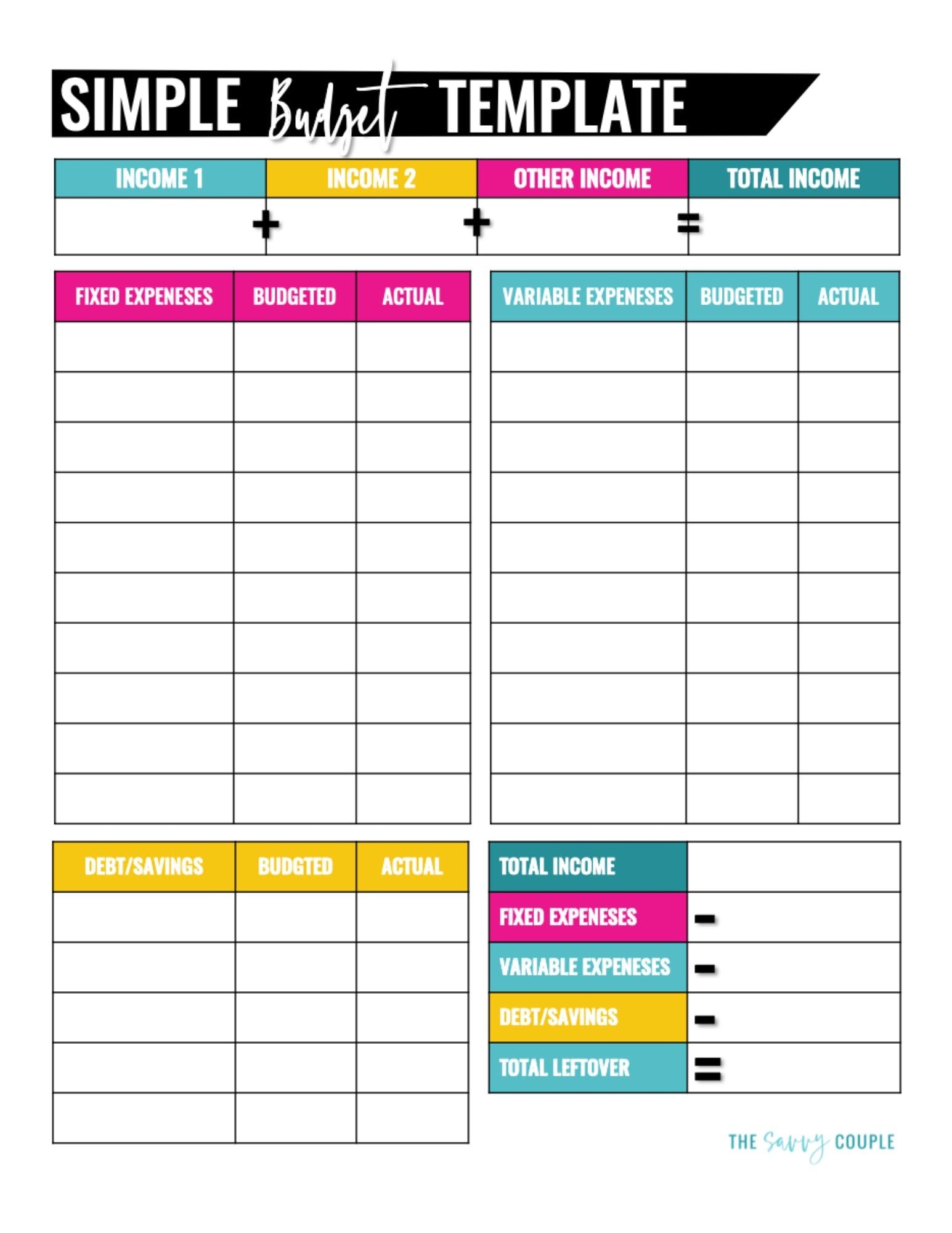 Free Printable Budget Worksheets Dave Ramsey
