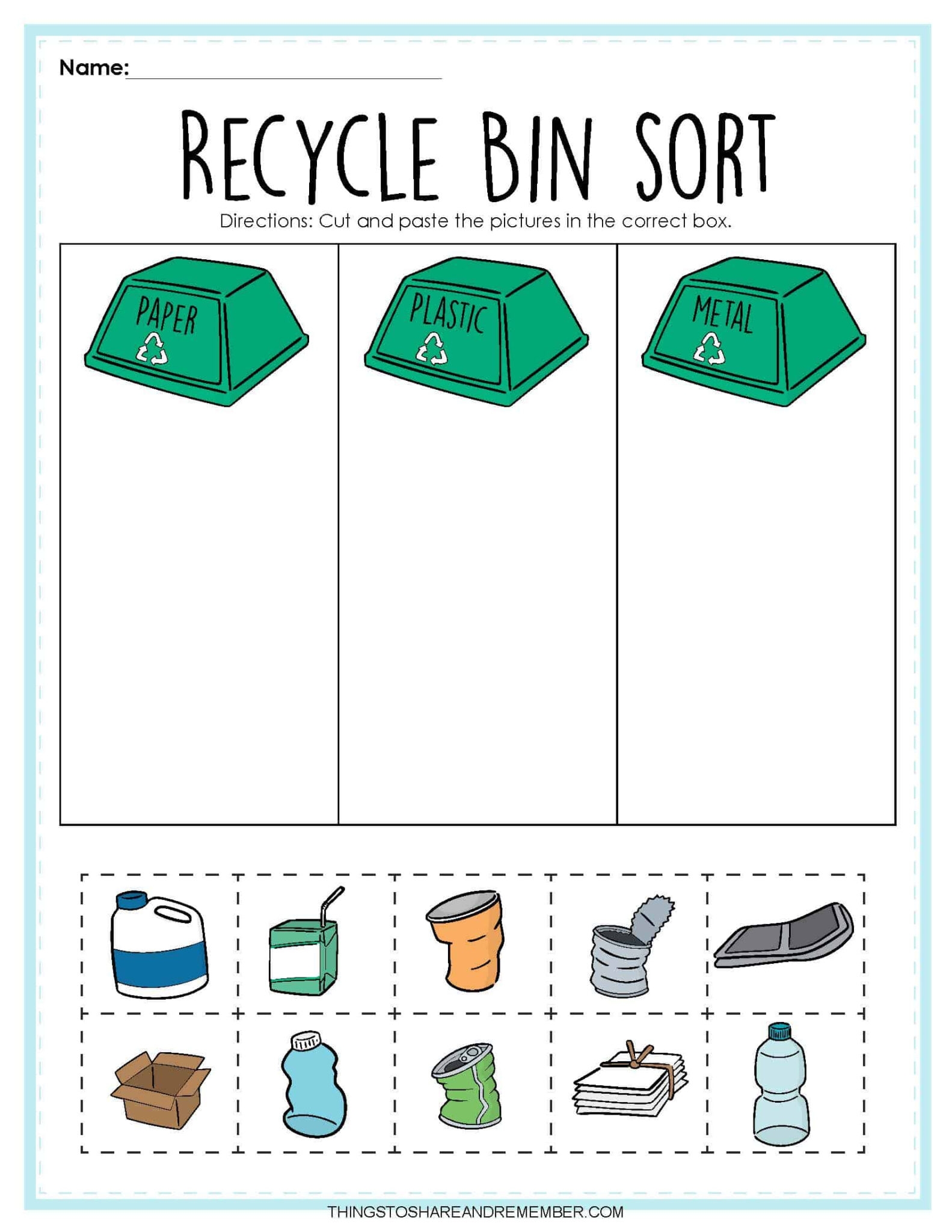 Recycle Worksheets Printable Peggy Worksheets