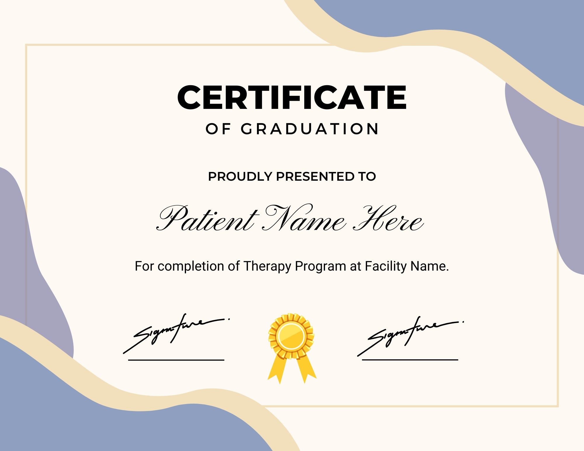 Rehabilitation Graduation Certificate Etsy