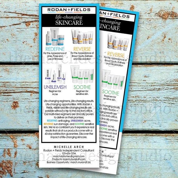 Rodan Fields Regimen Card Printable File By TheMarchDesignStudio 