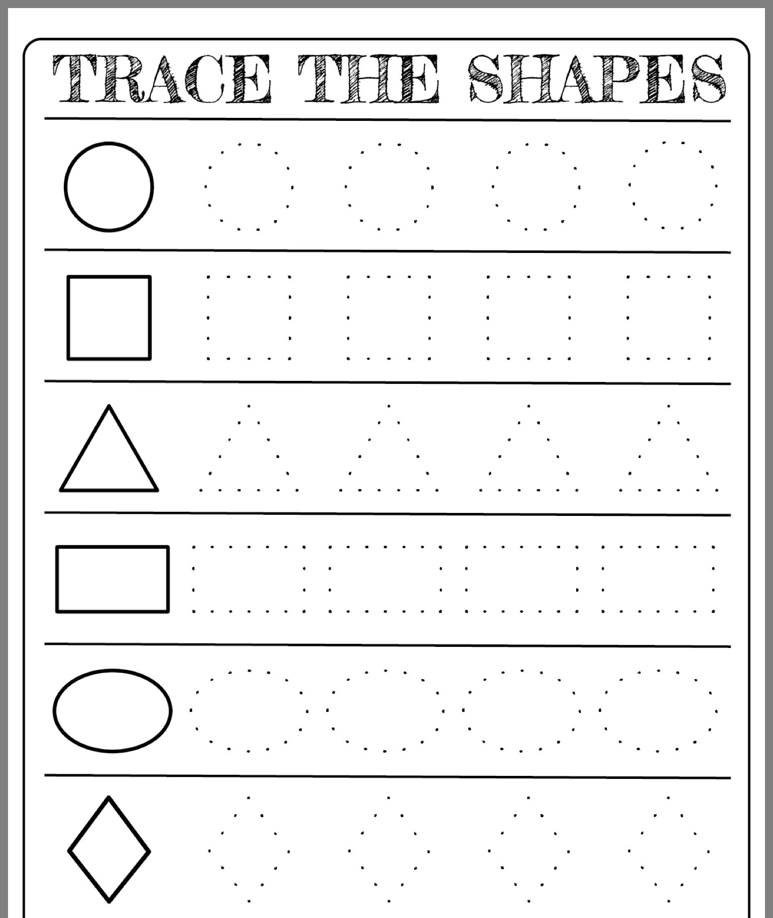Free Printable Shape Worksheets For Preschoolers