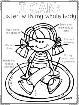 Sheet Whole Coloring Body Listening Coloring Pages