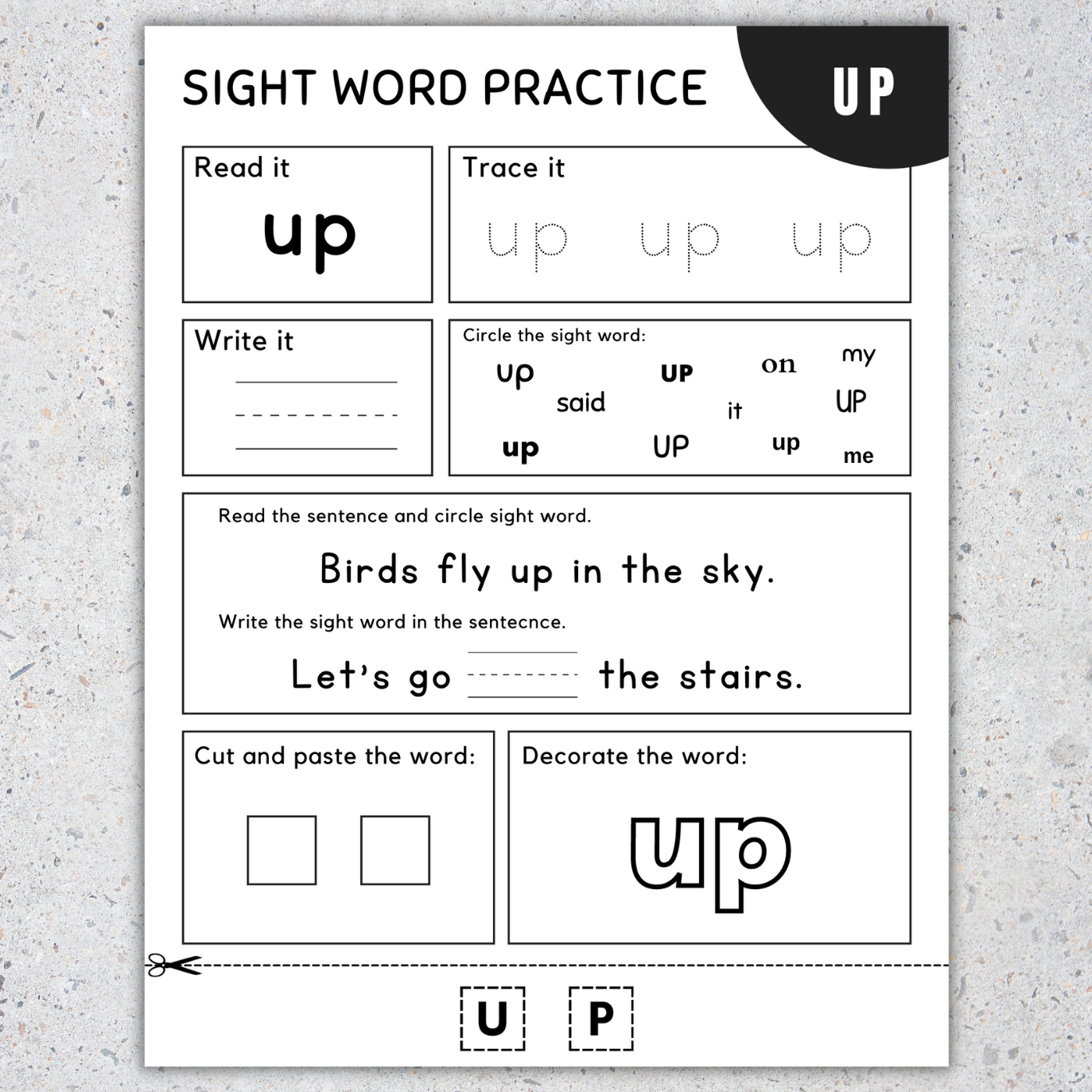 Sight Words For Pre K Printables
