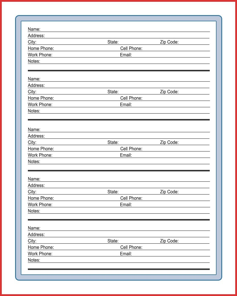 Free Printable Address Book Template