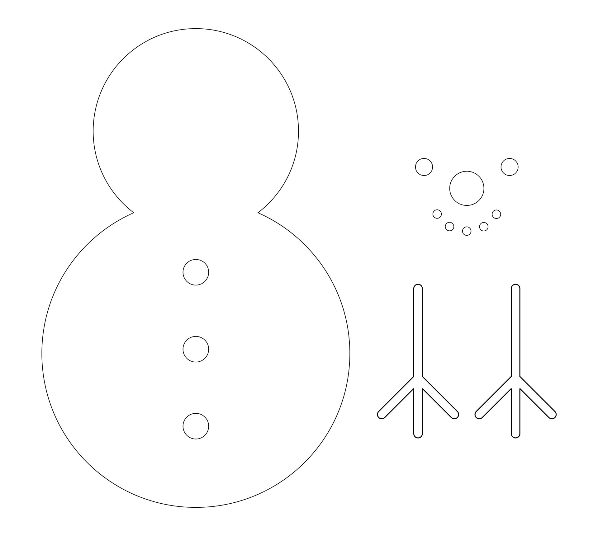 Snowman Cut Out Pattern 10 Free PDF Printables Printablee