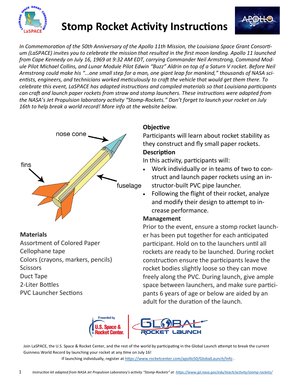 Stomp Rocket Activity Sheet Download Printable PDF Templateroller