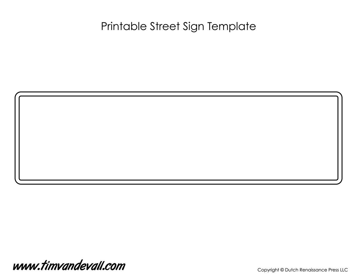 Street Sign Template Tim 39 s Printables