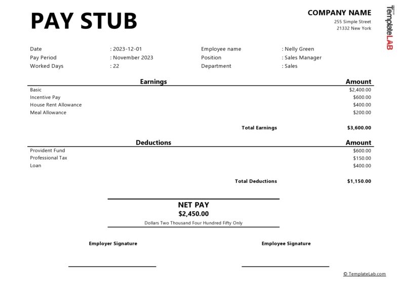 Stub Template Word Pay Stub Template Consist Of Free Vrogue co