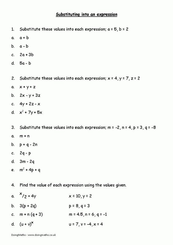 Substitution Free Worksheets PowerPoints And Other Resources For 