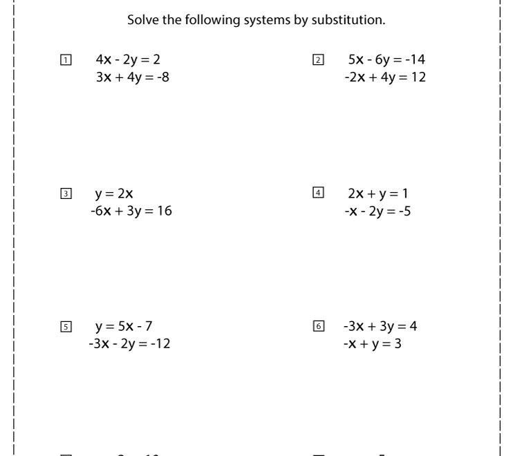 Substitution Method Worksheet With Answers Pdf Free Worksheets Printable
