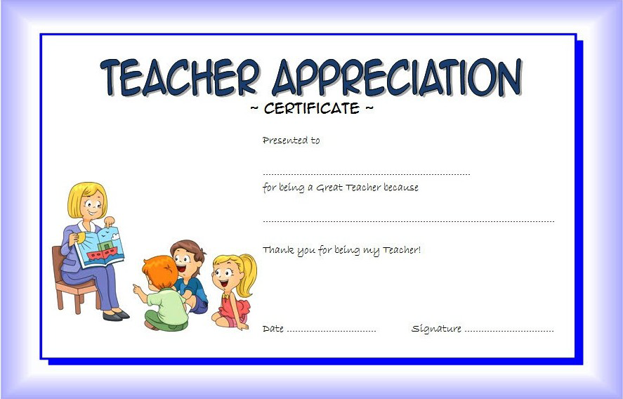 Teacher Appreciation Certificate Free Printable