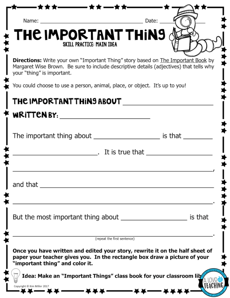 The Important Book Template Printable Printable Templates