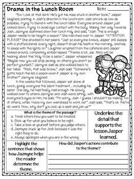 Theme Printables Theme Worksheets Theme Central Message Teaching 
