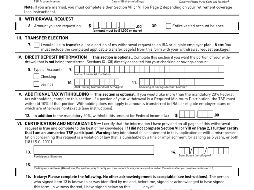 Tsp Blank Form 75 Printable Printable Forms Free Online