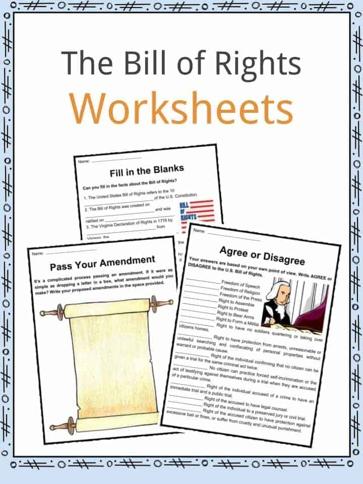 Bill Of Rights Printable Worksheet
