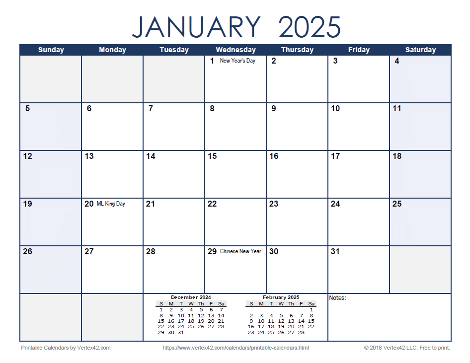 Vertex42 Printable Monthly Calendar 2025 Pdf Lavette E Olsen