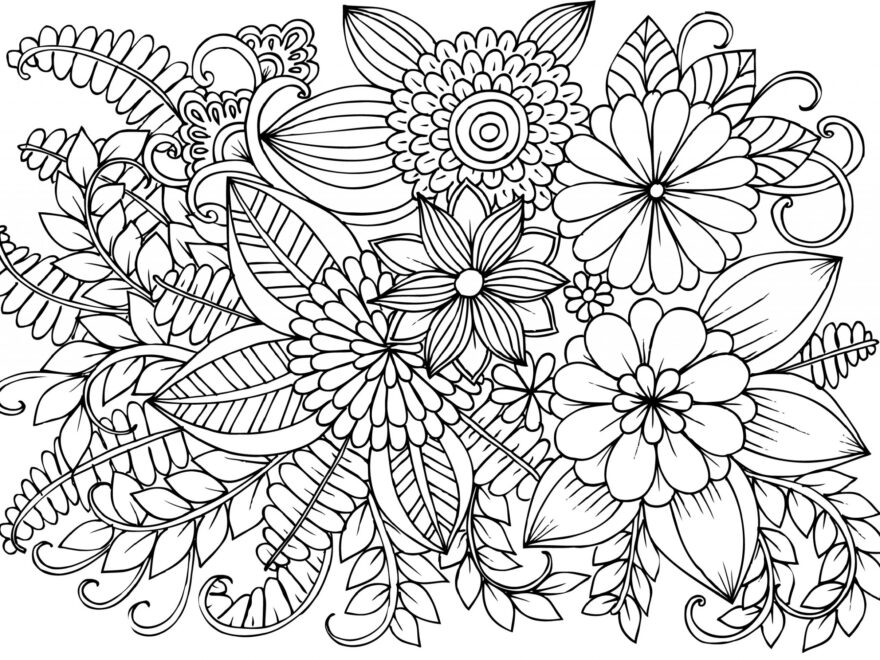 Very Detailed Flowers Coloring Pages For Adults Hard To Color All