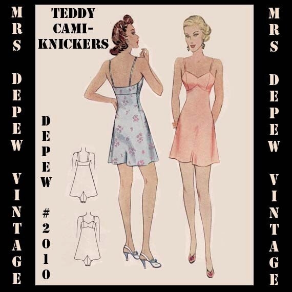 Vintage Sewing Lingerie Pattern 1940 39 s Style Teddy By Mrsdepew