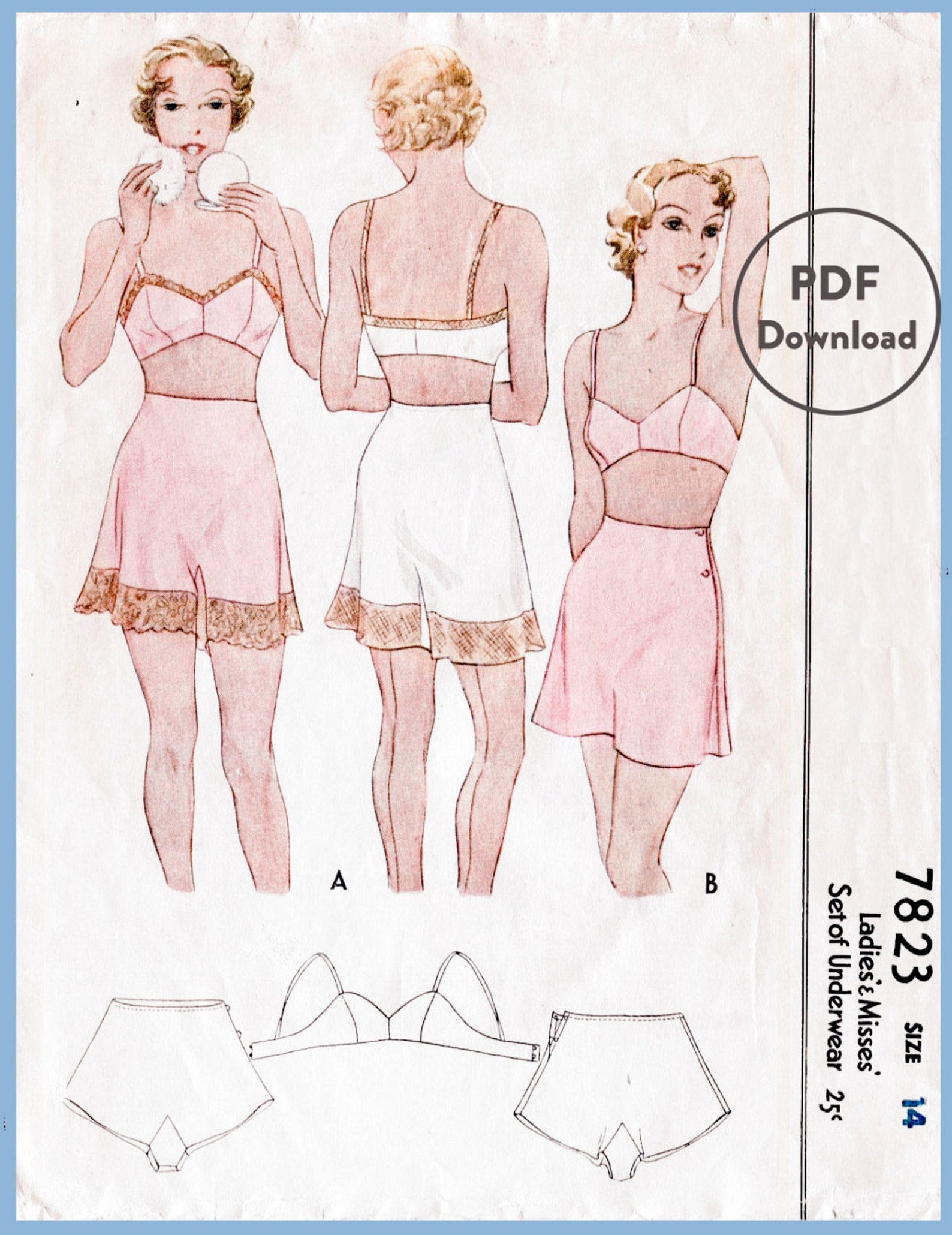 Vintage Sewing Pattern Vintage Lingerie Sewing Pattern 1930s Etsy