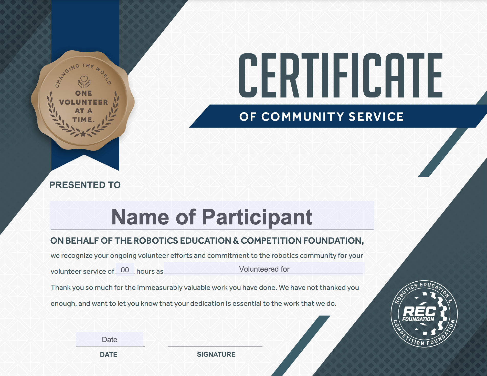 Volunteer Certificate Templates