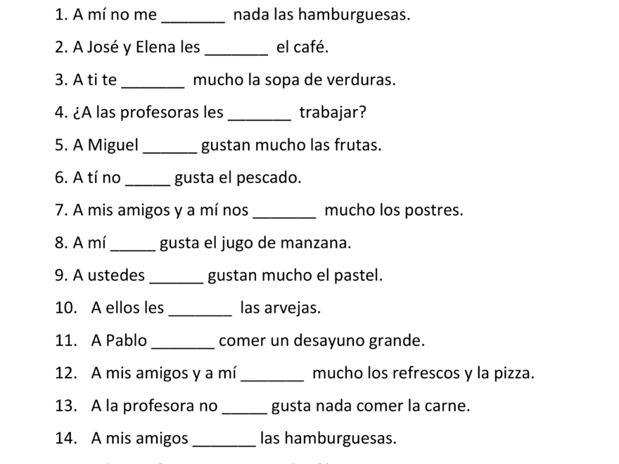 WORKSHEET 2 GUSTAR And SIMILAR VERBS PDF Spanish Activities