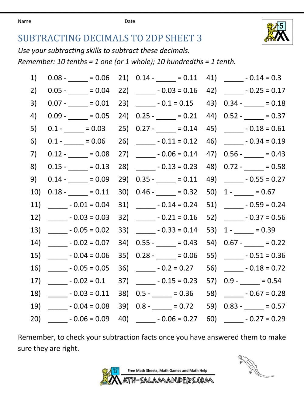 Worksheets For Rounding Decimals Printable Word Searches