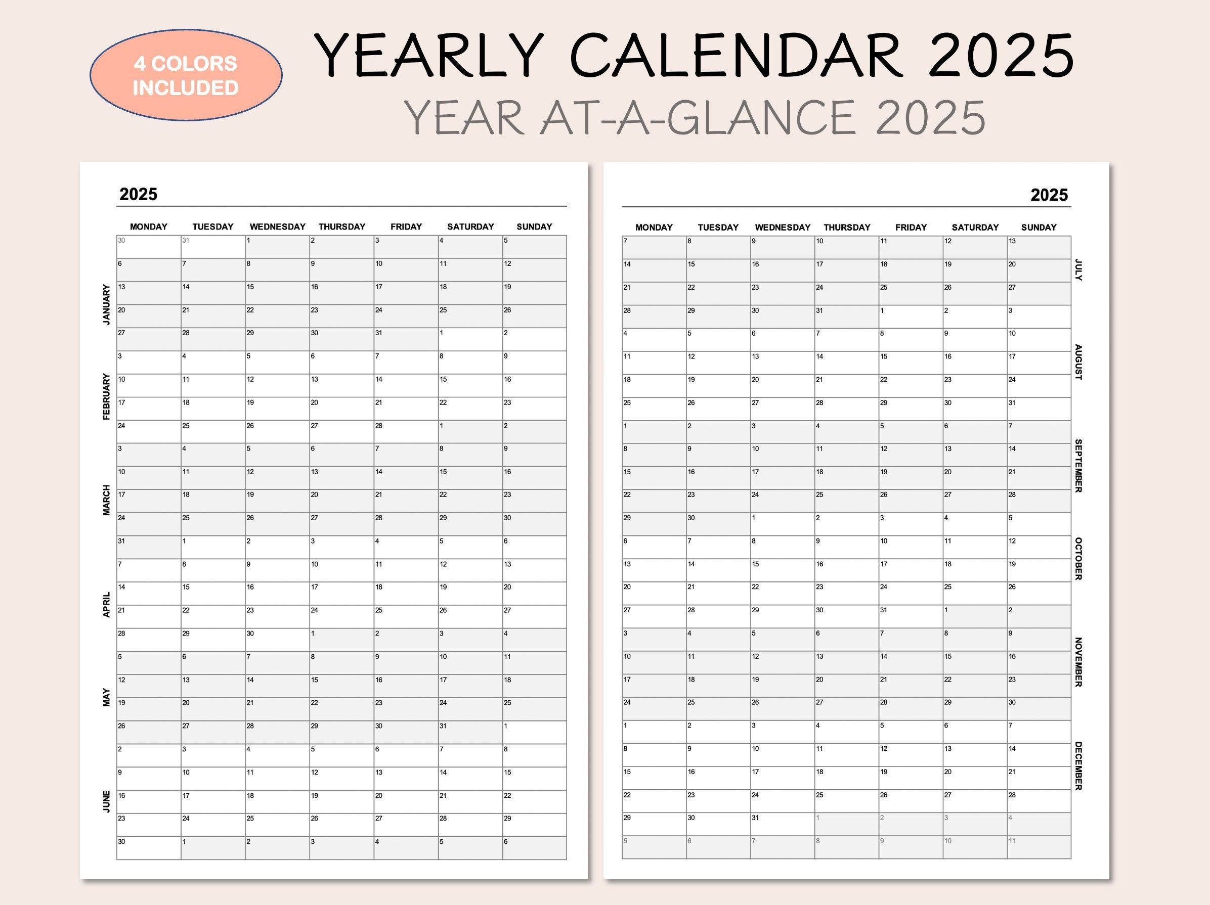 Year At A Glance Calendar 2025 Free Printable List Of Micheal K Chestnut Year At A Glance Calendar 2025 Free Printable List Of Micheal K Chestnut