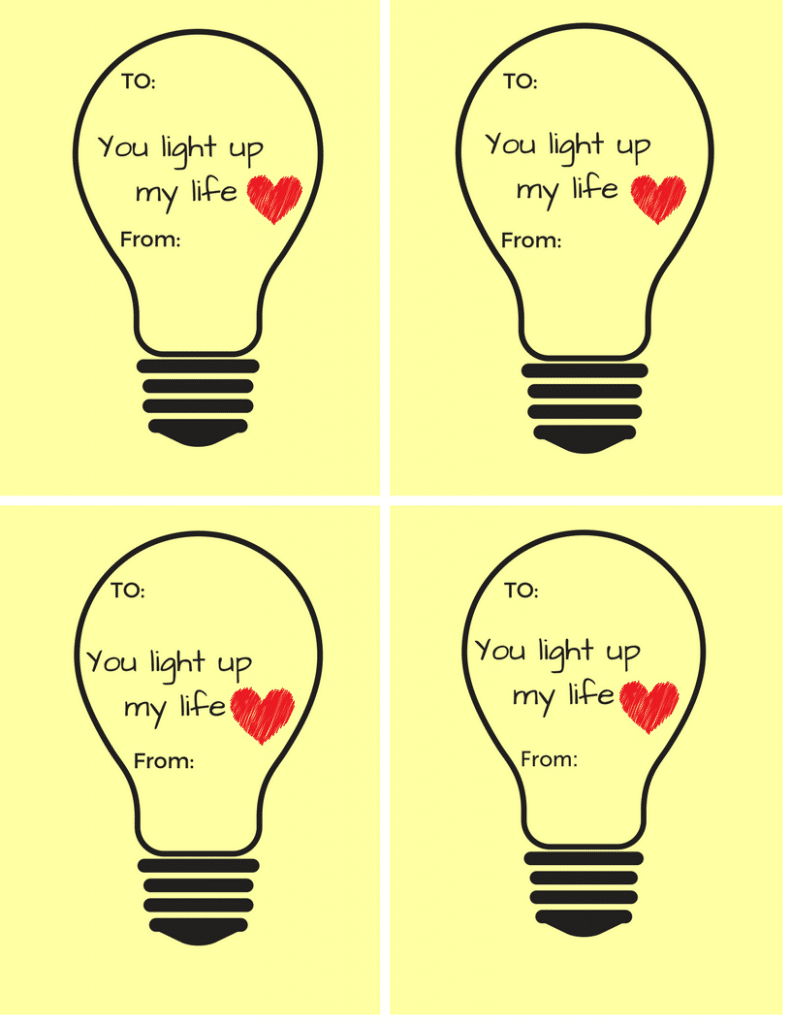 You Light Up My Life Valentine Free Printable