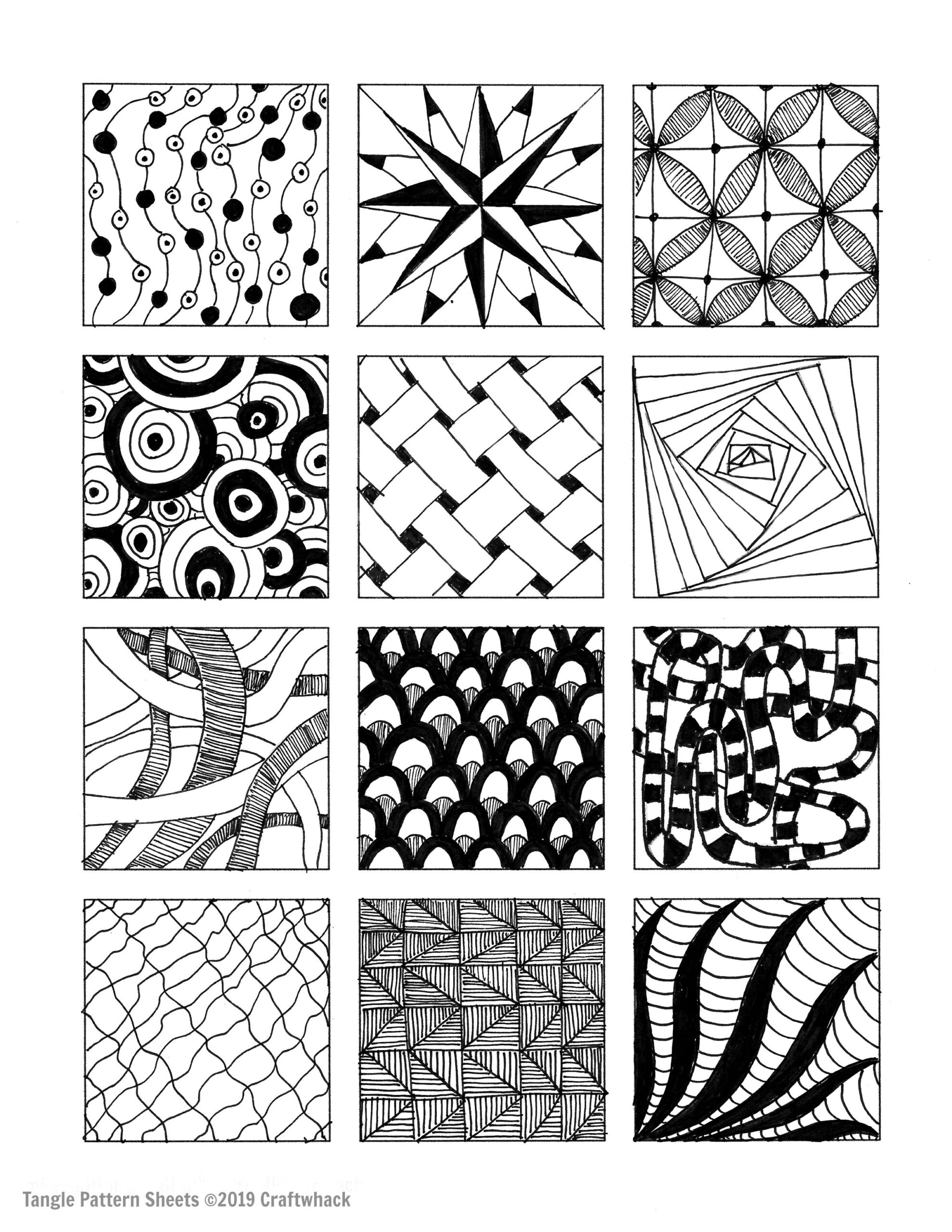 Zentangle Patterns Printable